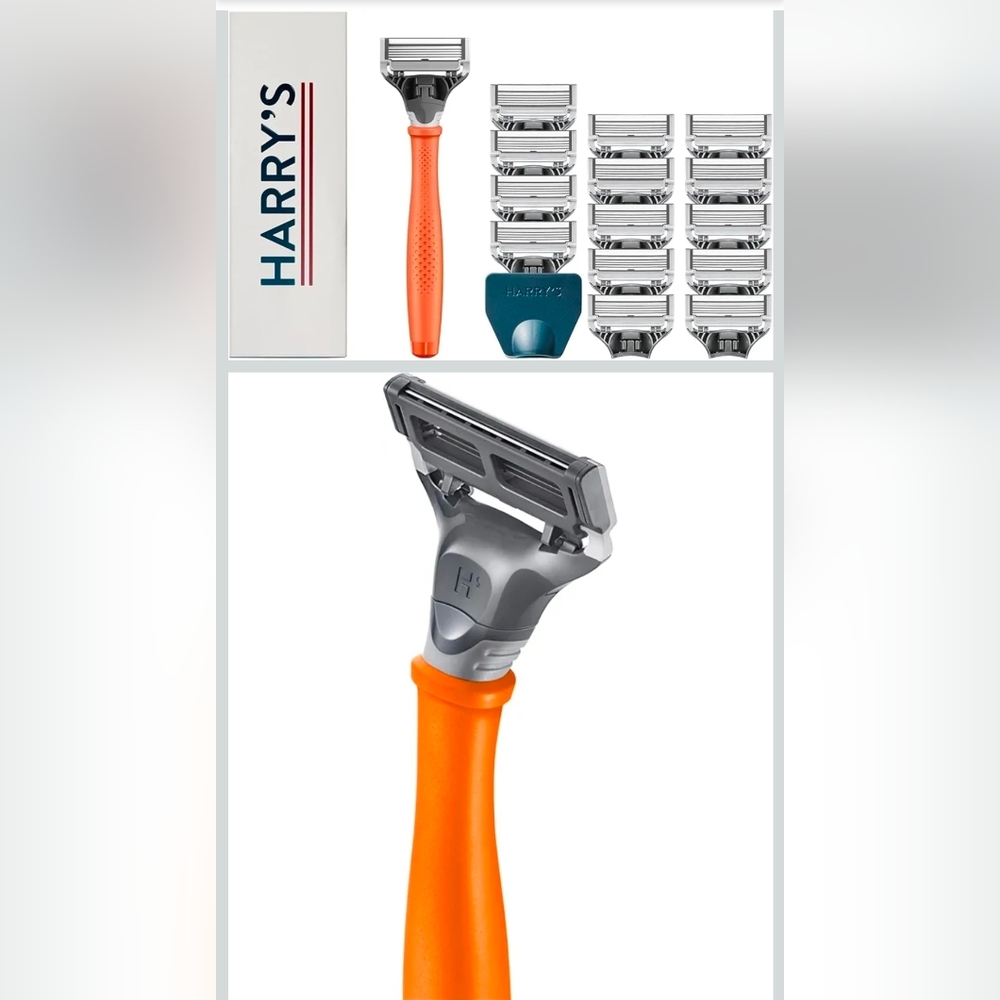 Harry's Orange and Gray Men's Razor Set